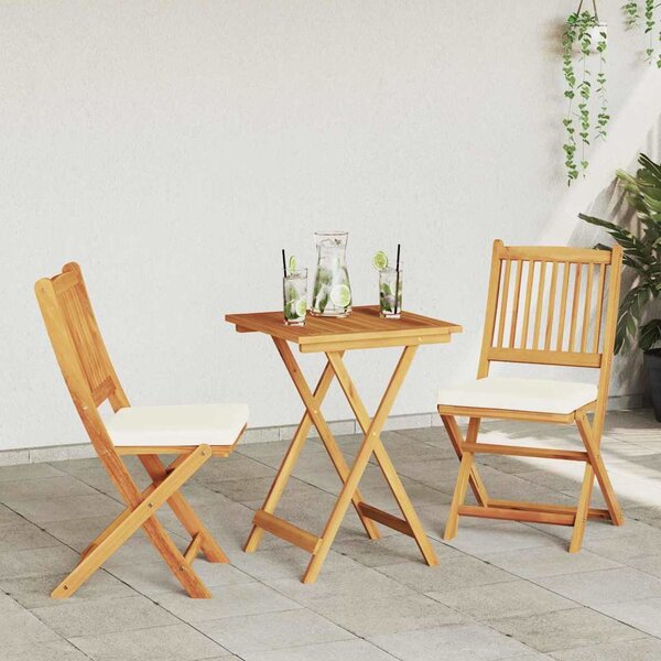 Kert Bistro Készlet 3 pcs Barna Tömör Akácfa