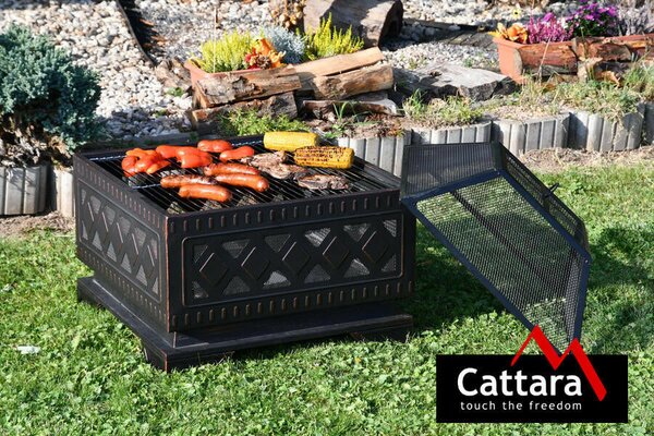 Cattara SQUARE réz patinás kandalló fedéllel