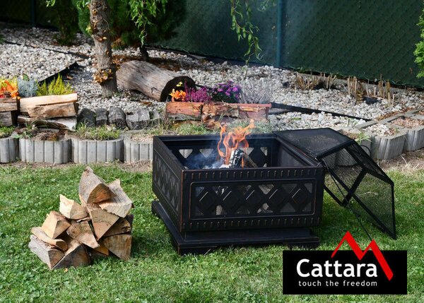Cattara SQUARE réz patinás kandalló fedéllel