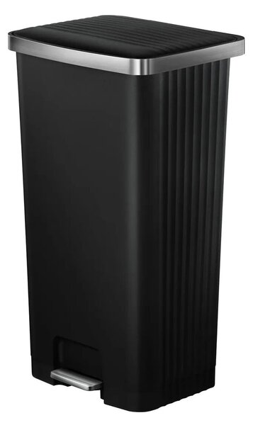 EKO pedálos szemeteskuka, Hana 2, 90 literes űrtartalom, 1 rekeszes, hangtalan fedél nyitás/zárás, ergonomikus, fekete