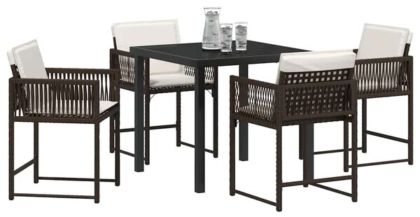 Kert étkező szett 5 pcs Barna polirattan