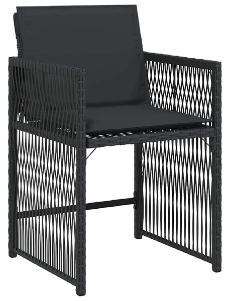 Kert étkező szett 5 pcs Fekete polirattan