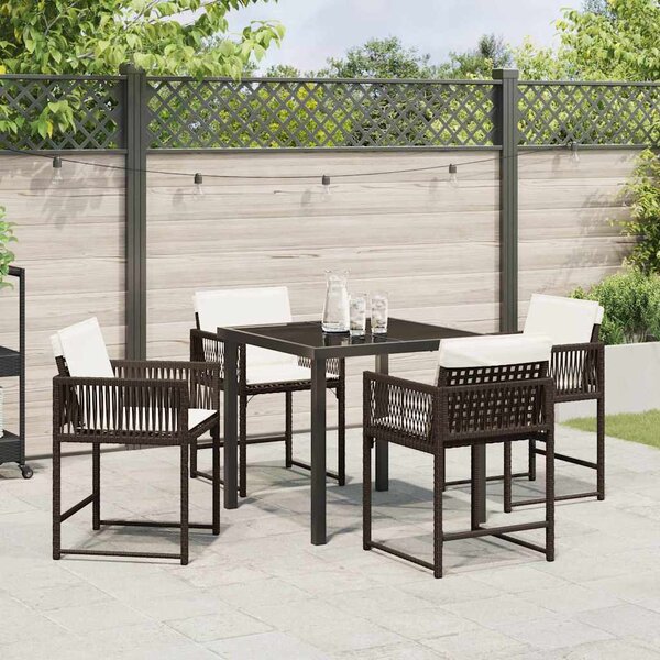 Kert étkező szett 5 pcs Barna polirattan