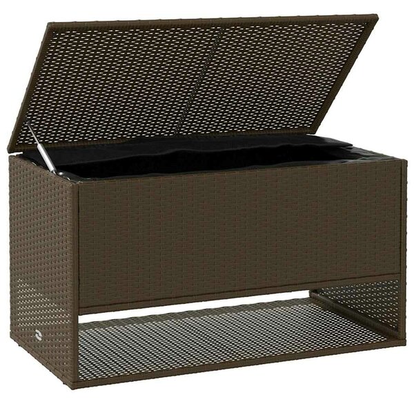 VidaXL barna polyrattan kültéri párna doboz 100x55x55,5 cm