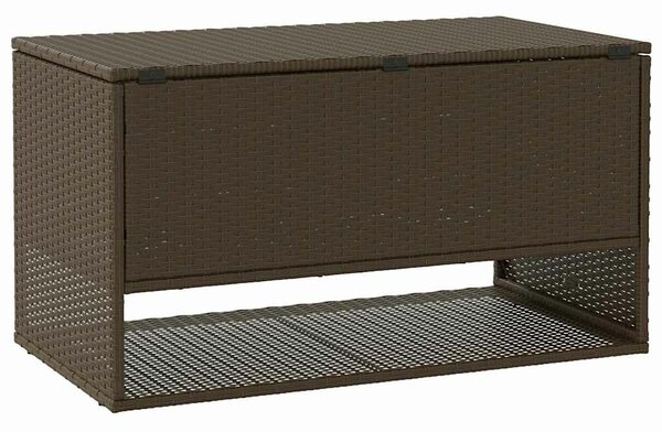 VidaXL barna polyrattan kültéri párna doboz 100x55x55,5 cm