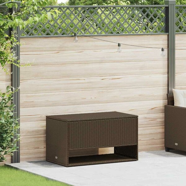 VidaXL barna polyrattan kültéri párna doboz 100x55x55,5 cm