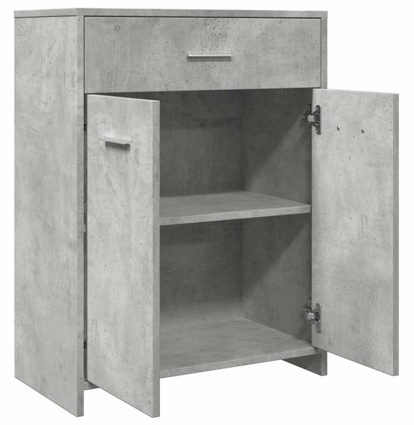 Betonszürke szerelt fa fürdőszobaszekrény 60 x 33 x 80 cm