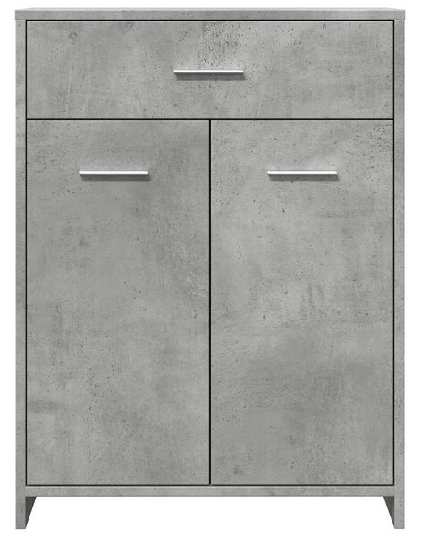 Betonszürke szerelt fa fürdőszobaszekrény 60 x 33 x 80 cm