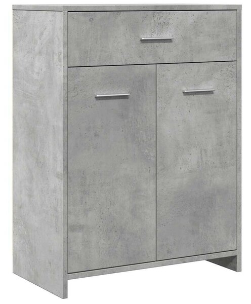 Betonszürke szerelt fa fürdőszobaszekrény 60 x 33 x 80 cm