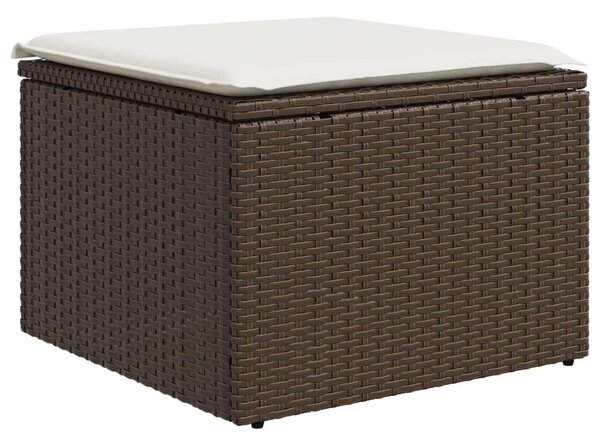 9 részes barna polyrattan kerti ülőgarnitúra párnákkal