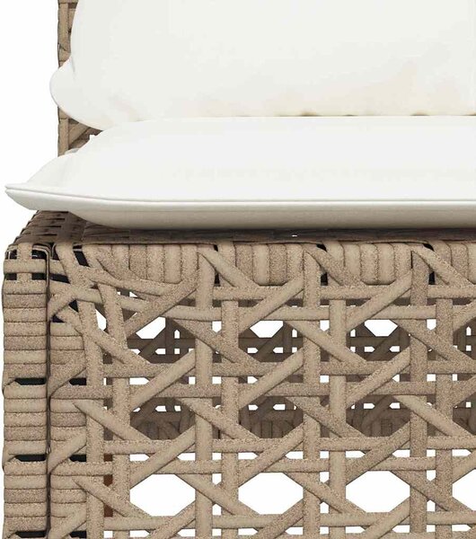 10 részes bézs polyrattan kerti ülőgarnitúra párnával