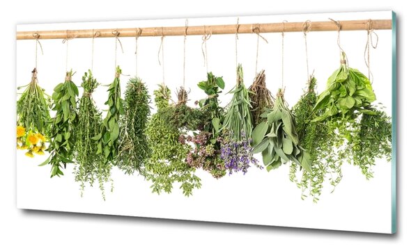 Fali üvegkép Herbs egy húr