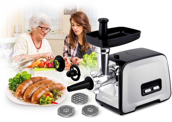 Berdsen elektromos Húsdaráló 450/1200w - Ezüst, Fekete