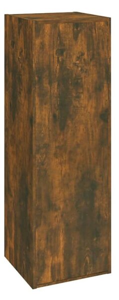 2 db füstös tölgy színű szerelt fa TV-szekrény 30,5x30x90 cm