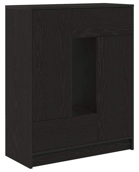 Fekete tölgy Komód fiókokkal és ajtókkal 73x31x90 cm