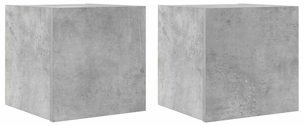 2 db betonszürke falra szerelhető TV-szekrény 30,5 x 30 x 30 cm