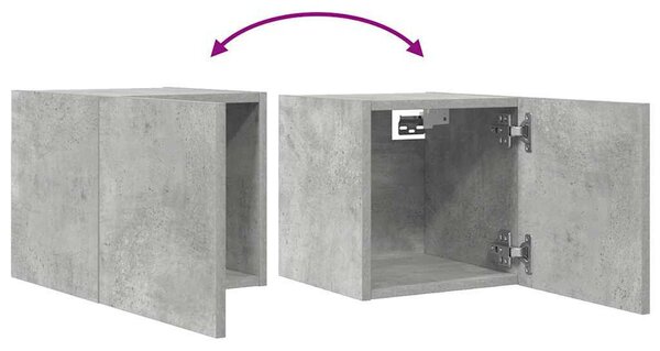 2 db betonszürke falra szerelhető TV-szekrény 30,5 x 30 x 30 cm
