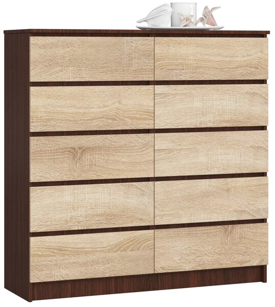 AKORD CLP K120 Komód Laminált Wenge-Sonoma 10 Fiókos