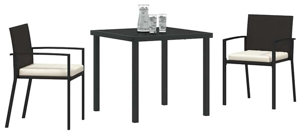 Kert étkező szett 3 pcs Fekete Porszórt acél