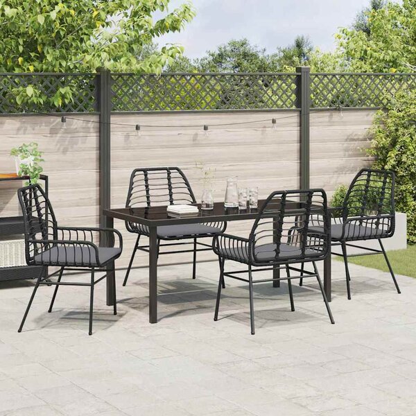 Kert étkező szett 5 pcs Fekete polirattan
