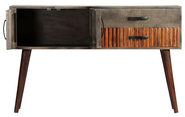 Szürke tömör, nyers mangófa tálalóasztal 120 x 35 x 75 cm