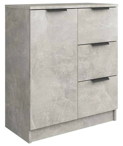 2 db betonszürke szerelt fa tálalóasztal 60 x 30 x 70 cm