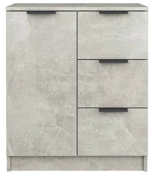 2 db betonszürke szerelt fa tálalóasztal 60 x 30 x 70 cm