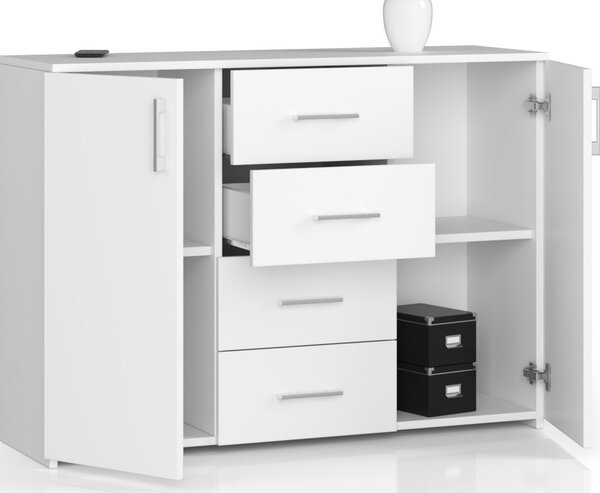 AKORD K45 Klasszikus Laminált Komód Fehér