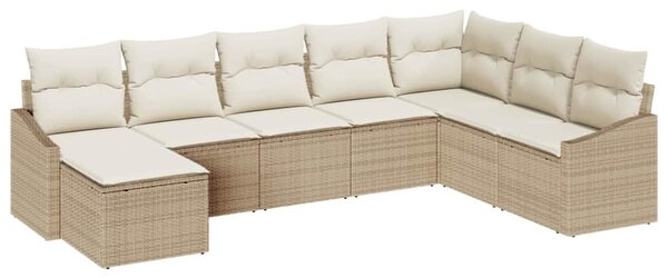 Kanapé Szett párnával 8 pcs Bézs polirattan