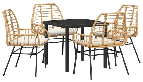 Kert étkező szett 5 pcs Barna polirattan