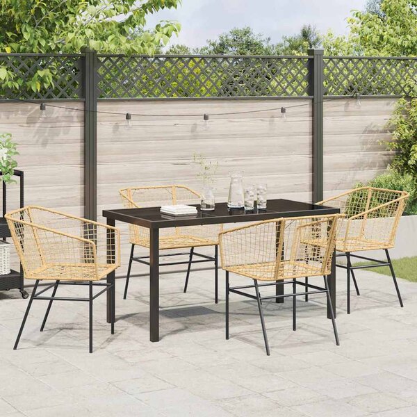 Kert étkező szett 5 pcs Barna polirattan