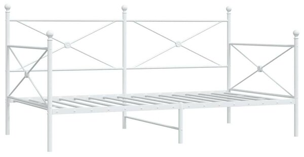Kanapéágy matrac nélkül fehér 100x200 cm acél
