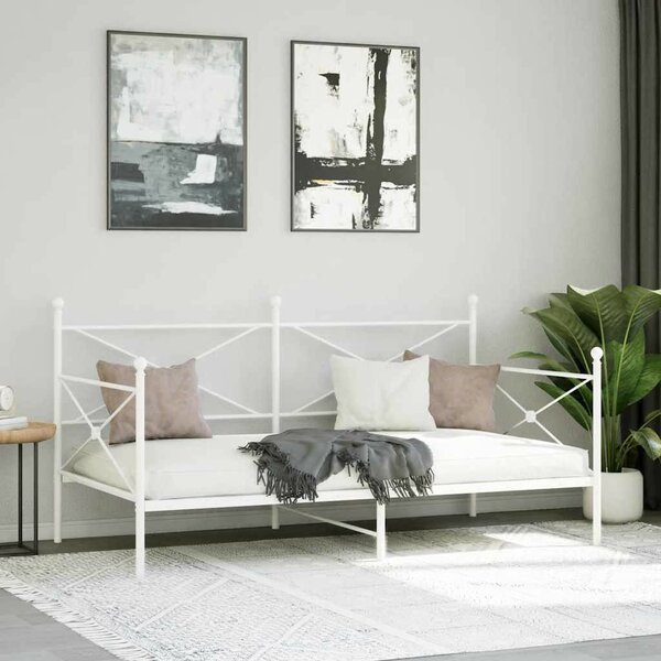 Kanapéágy matrac nélkül fehér 100x200 cm acél