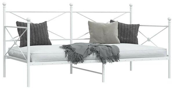 Kanapéágy matrac nélkül fehér 100x200 cm acél
