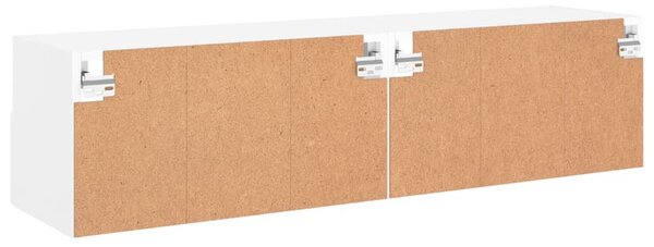 2 db fehér szerelt fa fali TV-szekrény 60 x 30 x 30 cm