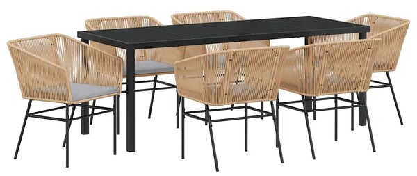 Kert étkező szett párnával 7 pcs Barna Porszórt acél