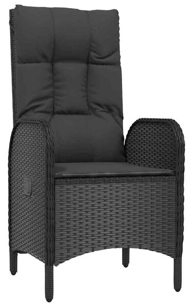 Kert étkező szett párnával 5 pcs Fekete polirattan