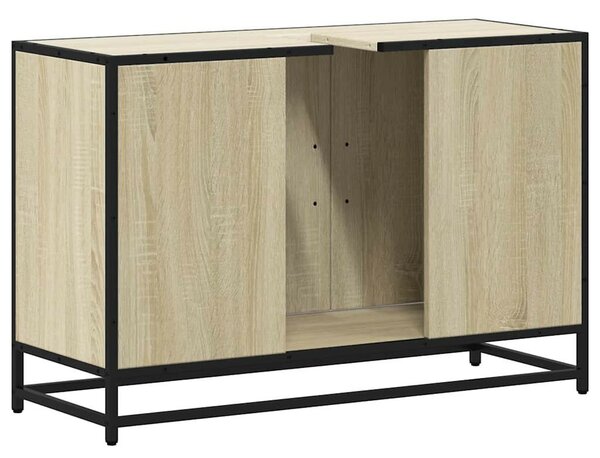 Sonoma tölgy szerelt fa fürdőszobai mosdószekrény 90x33x60 cm