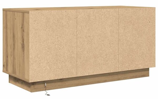 Kézműves tölgy színű TV-szekrény LED-lámpákkal 100x41x50 cm