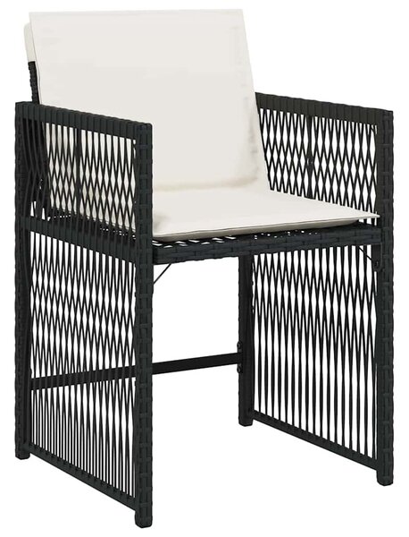 Kert étkező szett 5 pcs Fekete polirattan