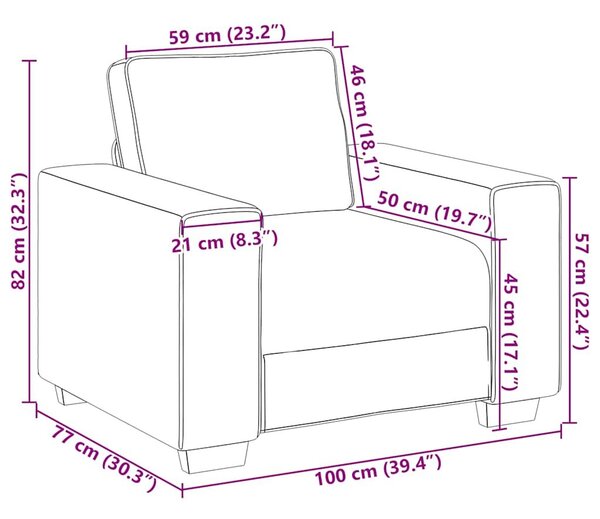 VidaXL sötétszürke szövet kanapéfotel 100x77x82 cm