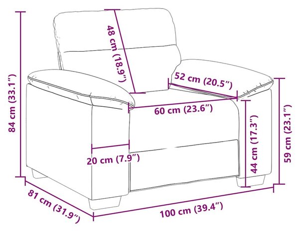 VidaXL sötétszürke szövet kanapéfotel 100x81x84 cm