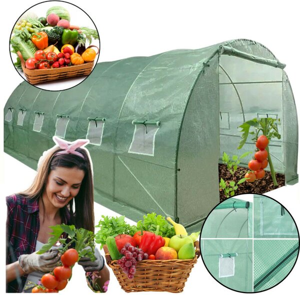Fólia alagút Kerti üvegház 6x3x2m Fólia 18m² UV-4 Premium