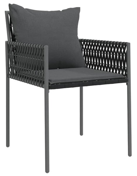 Kert étkező szett 5 pcs Fekete és Szürke PE Rattan