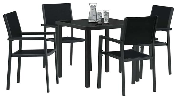 Kert étkező szett 5 pcs Fekete Porszórt acél