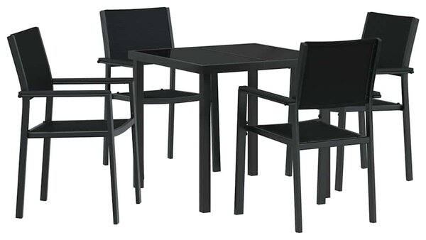 Kert étkező szett 5 pcs Fekete Porszórt acél