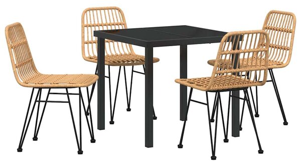 Kert étkező szett 5 pcs Barna Porszórt acél