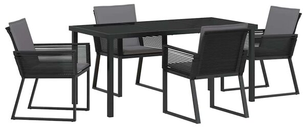 Kert étkező szett 5 pcs Fekete Porszórt acél