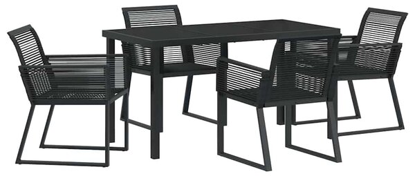 Kert étkező szett 5 pcs Fekete Porszórt acél