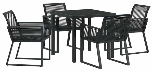 Kert étkező szett 5 pcs Fekete Porszórt acél
